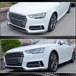 Audi S4 A4 Sline B9 Sedan 2017-2020 Front Bumper Lip Carbon Fiber