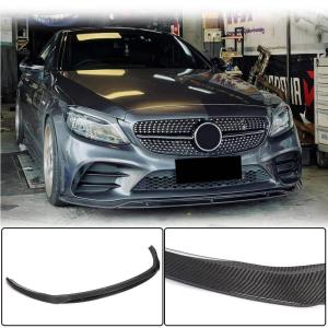 Mercedes Benz W205 C205 A205 C200 C300 Sport Facelift 2019-2021 Front Bumper Lip Carbon Fiber