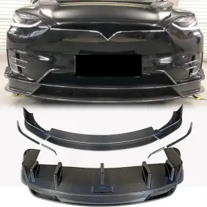 Tesla Model X 2016-2020 Front Bumper Lip Rear Bumper Diffuser Carbon Fiber