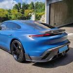 Porsche Taycan Turbo S 9J1 Sedan 2019-2024 Rear Bumper Lip Carbon Fiber