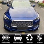 Infiniti Q60 Q60S Coupe 2-Door 2016-2019 Front Bumper Lip 3Pcs Glossy Black ABS