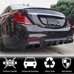 Mercedes Benz W222 S63 S65 AMG Facelift 2018-2020 Rear Bumper Diffuser W/Exhaust Pipe Tips Carbon Fiber