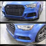 Audi S3 A3 8.5V Sline Sedan Facelift 2017-2020 Front Bumper Lip Carbon Fiber