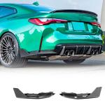 Rear Splitter for BMW 4 Series G82 M4 Coupe 2-Door 2021-2025 Dry Carbon Fiber Lower Bumper Lip Winglets Vents Cover Cupwings Flaps Spoiler Body Kit