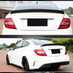 Mercedes Benz C Class W204 2012-2015 Carbon Fiber Rear Trunk Spoiler Bumper Diffuser