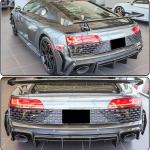 Dry Carbon Fiber Rear Bumper Diffuser for Audi R8 V10 2-Door 2022-2024 | Coupe Convertible Lower Spoiler Bumper Guard Body Kit Lightweight Exhaust Diffuser Cover Aerodynamic Exterior Upgrade
