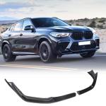 Dry Carbon Fiber Front Lip Compatible with BMW X6M F96 2020-2022 Front Bumper Lip Chin Spoiler Splitters Protector Body Kits Factory Outlet Air Dam 3PCS