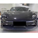 Porsche Taycan 9J1 Sedan 2019-2024 Front Bumper Lip Carbon Fiber