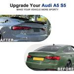A5 Roof Spoiler Glossy Black for Audi A5/S5/RS5 F5 2017-2024 Sportback | ABS Roof Wing Trunk Flap Sporty Fastback Accent Easy Install Fit for Audi A5/S5/RS5 F5 4 Door Sportback 2017-2024
