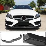 Mercedes Benz W205 C205 A205 Sport C43 Pre-facelift 2015-2019 Front Bumper Lip Carbon Fiber