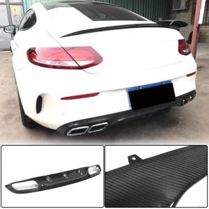 For Mercedes Benz (W205) C205 A205 C63 AMG Pre-facelift Carbon Fiber Rear Bumper Diffuser Lip