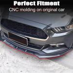 Ford Mustang 2015-2017 Carbon Fiber Pattern Front Bumper Lip ABS 3PCS