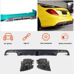 Mercedes Benz W222 Sport S63 AMG Pre-facelift 2014-2017 Rear Bumper Diffuser With Exhaust Pipe Tips Carbon Fiber