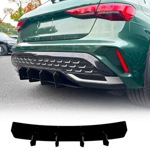 Gloss Black Rear Bumper Diffuser Lip Shark Fin for Audi A3 8Y Sline 2024+ | ABS Lower Bumper Lip Spoiler Body Kit Factory Outlet