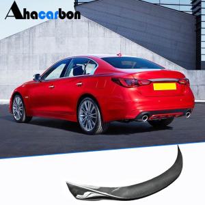 For INFINITI Q50 2014-2024 Carbon Fiber Rear Trunk Spoiler Wing Lip Car Rear Spoiler