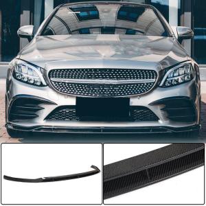Mercedes Benz W205 C205 A205 C43 AMG Facelift 2019-2021 Front Bumper Lip Carbon Fiber