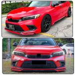 ABS Front Lip Spoiler for Honda Civic Sedan &Hatchback 2022-2024 Rallye Red | Lower Chin Bumper Spoiler Splitter Protection Air Dam Body Kit