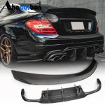 Mercedes Benz C Class W204 2012-2015 Carbon Fiber Rear Trunk Spoiler Bumper Diffuser