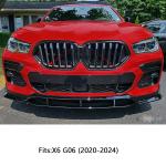 BMW X6 G06 M Sport Utility (2020-2024) Glossy Black ABS Front Bumper Lip– Direct Fit