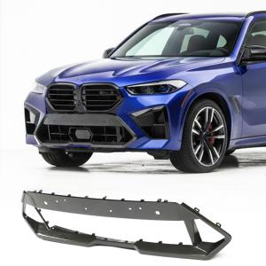Dry Carbon Fiber Front Bumper Center Trim Compatible with BMW X5M F95 2023-2024 Replacement Front Bumper Lower Grille Grill Frame Fog Air Vent Cover Trim