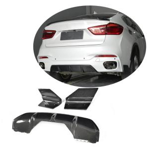 BMW X6 F16 M Sport 2015-2019 Rear Bumper Diffuser With Splitters Carbon Fiber