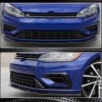 Volkswagen VW Golf 7.5 MK7.5 R R-Line 2017-2019 Front Bumper Lip Carbon Fiber