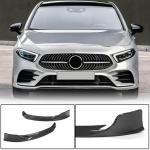 Mercedes Benz A Class W177 V177 Sport 2019-2022 Front Bumper Splitters Carbon Fiber