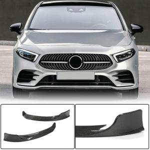 Mercedes Benz A Class W177 V177 Sport 2019-2022 Front Bumper Splitters Carbon Fiber