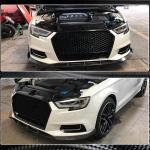 Audi A3 8V.5 Base Sedan Facelift 2017-2020 Carbon Fiber Front Bumper Lip Carbon Fiber