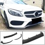 Mercedes Benz W205 C205 A205 Sport C43 Pre-facelift 2015-2019 Front Bumper Lip Carbon Fiber