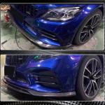 Mercedes Benz W205 C205 A205 C43 AMG Facelift 2019-2021 Front Bumper Lip Carbon Fiber