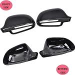 Carbon Fiber Mirror Cover Caps for Audi A3 S3 A4 B8 S4 RS4 2008-2010 A5 S5 8T 2007-2009 Q3 2011+ Rearview Side Rearview Mirror Caps Car Exterior Outside Shell without Side Assist Hole