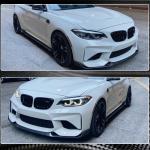 BMW 2 Series F87 M2 Competition M2C 2018-2020 Front Bumper Lip Carbon Fiber