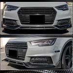 Audi S4 A4 Sline B9 Sedan 2017-2020 Front Bumper Lip Carbon Fiber