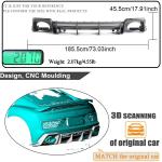 Dry Carbon Fiber Rear Bumper Diffuser for Audi R8 V10 2-Door 2022-2024 | Coupe Convertible Lower Spoiler Bumper Guard Body Kit Lightweight Exhaust Diffuser Cover Aerodynamic Exterior Upgrade