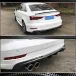 Audi S3 A3 Sline 8V Sedan Facelift 2017-2020 Rear Bumper Diffuser Carbon Fiber