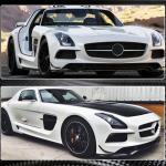 Mercedes Benz C197 R197 SLS AMG 2010-2013 Front Bumper Lip Carbon Fiber