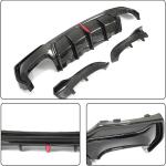 G22 Carbon Fiber Rear Diffuser Compatible with BMW 4 Series G22 G23 430i M440i 2021-2026 Lower Bumper Lip Spoiler Body Kit(with Splitters and LED)