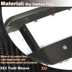 Dry Carbon Fiber Front Bumper Center Trim Compatible with BMW X5M F95 2023-2024 Replacement Front Bumper Lower Grille Grill Frame Fog Air Vent Cover Trim