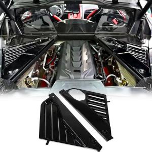 Gloss Black Engine Bay Panel Cover Compatible with Chevrolet Corvette C8 Coupe 2020-2023 ABS Engine Compartment Cover Kit Factory Outlet