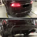 Tesla Model X 2016-2020 Front Bumper Lip Rear Bumper Diffuser Carbon Fiber