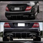 Mercedes Benz W204 C204 C300 Sport C63 AMG Facelift 2012-2014 Rear Bumper Diffuser Carbon Fiber Lip