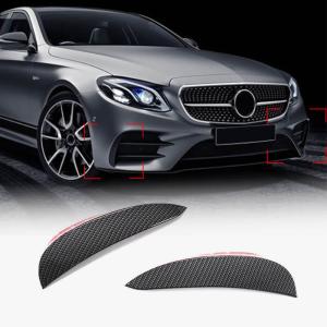 For Mercedes Benz W213 Sport E43 AMG Carbon Look Front Bumper Fins Air Vent Canards Body Kits