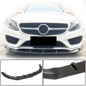 Mercedes Benz W205 C205 A205 Sport C43 Pre-facelift 2015-2019 Front Bumper Lip Carbon Fiber