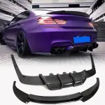 BMW M6 F06 / F12 / F13 Carbon Fiber Front Lip Set & V-Style Rear Diffuser Set 2013–2016