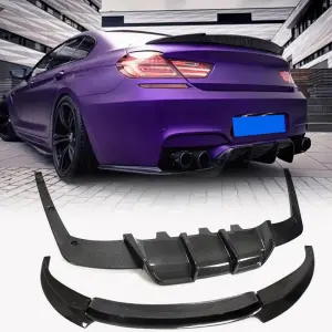 BMW M6 F06 / F12 / F13 Carbon Fiber Front Lip Set & V-Style Rear Diffuser Set 2013–2016