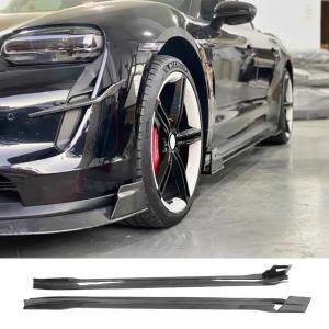 Porsche Taycan Base 4S Sedan 4-Door 2019-2024 Real Carbon Fiber Side Skirts