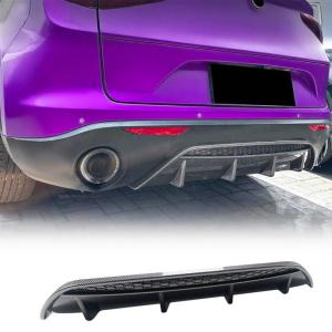 Carbo Look Rear Diffuser for Alfa Romeo Stelvio Sport Utility 2017-2023 ABS Lower Bumper Lip Spoiler Body Kit Factory Outlet