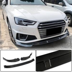 Audi S4 A4 B9 Sline Sedan 2019 Front Bumper Lip Carbon Fiber