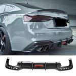 Audi A5 S5 Convertible 2-Door 2021+ Rear Bumper Diffuser with LED Carbon Fiber